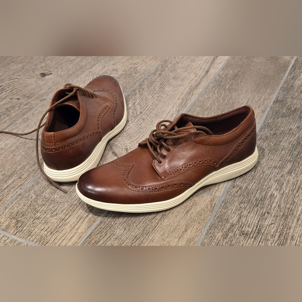 Cole Haan Wingtip Oxford Mens 11 M GrandOs Brown Leather Shoes